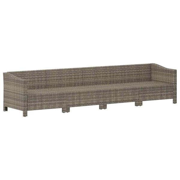 vidaXL 4-delige Loungeset Poly Rattan Grijs - 35% Korting!