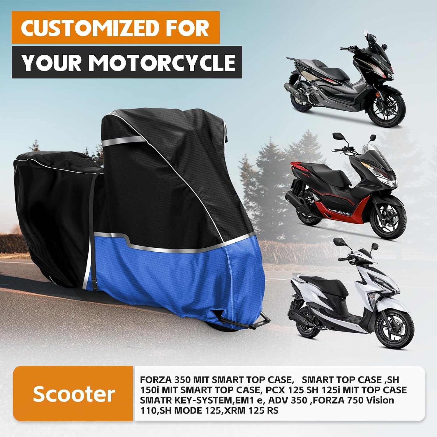 Motorhoes Honda Scooter Forza/SH/PCX - Waterdicht 420D Oxford - 29% Korting