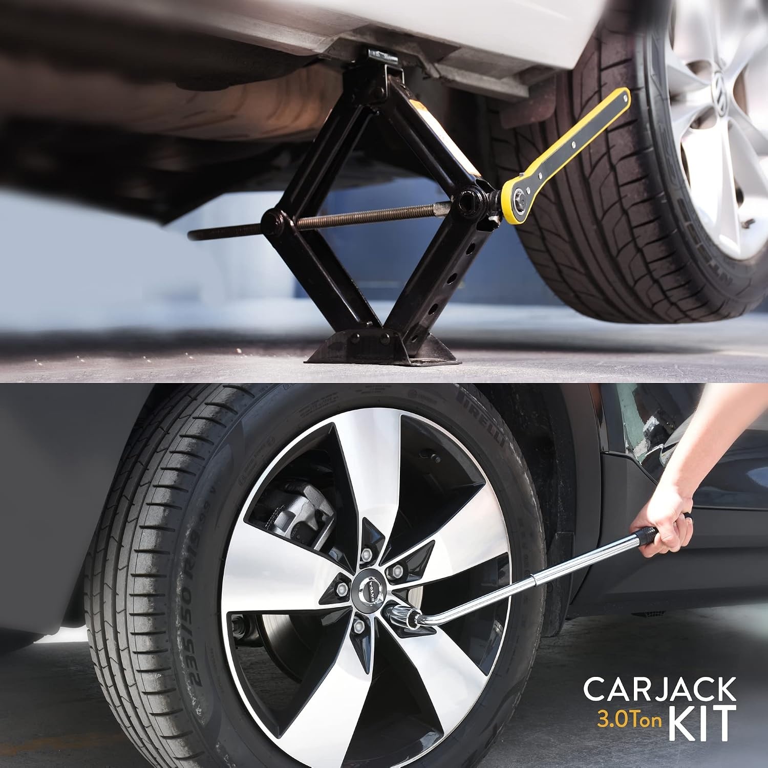 Universele Autokrik Set 3 Ton - Bandenwissel Noodkit