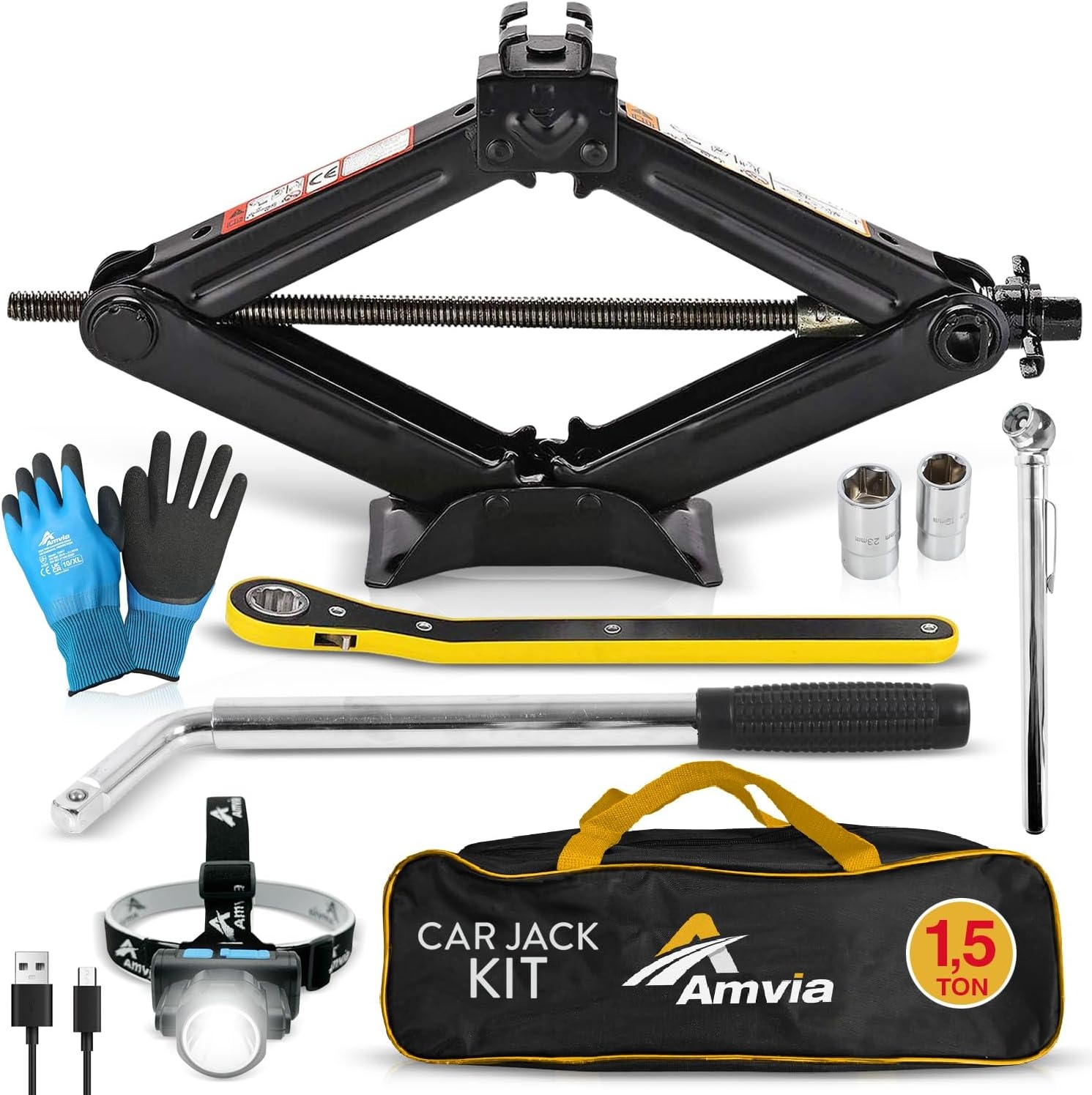 Universele Autokrik Set 3 Ton - Bandenwissel Noodkit