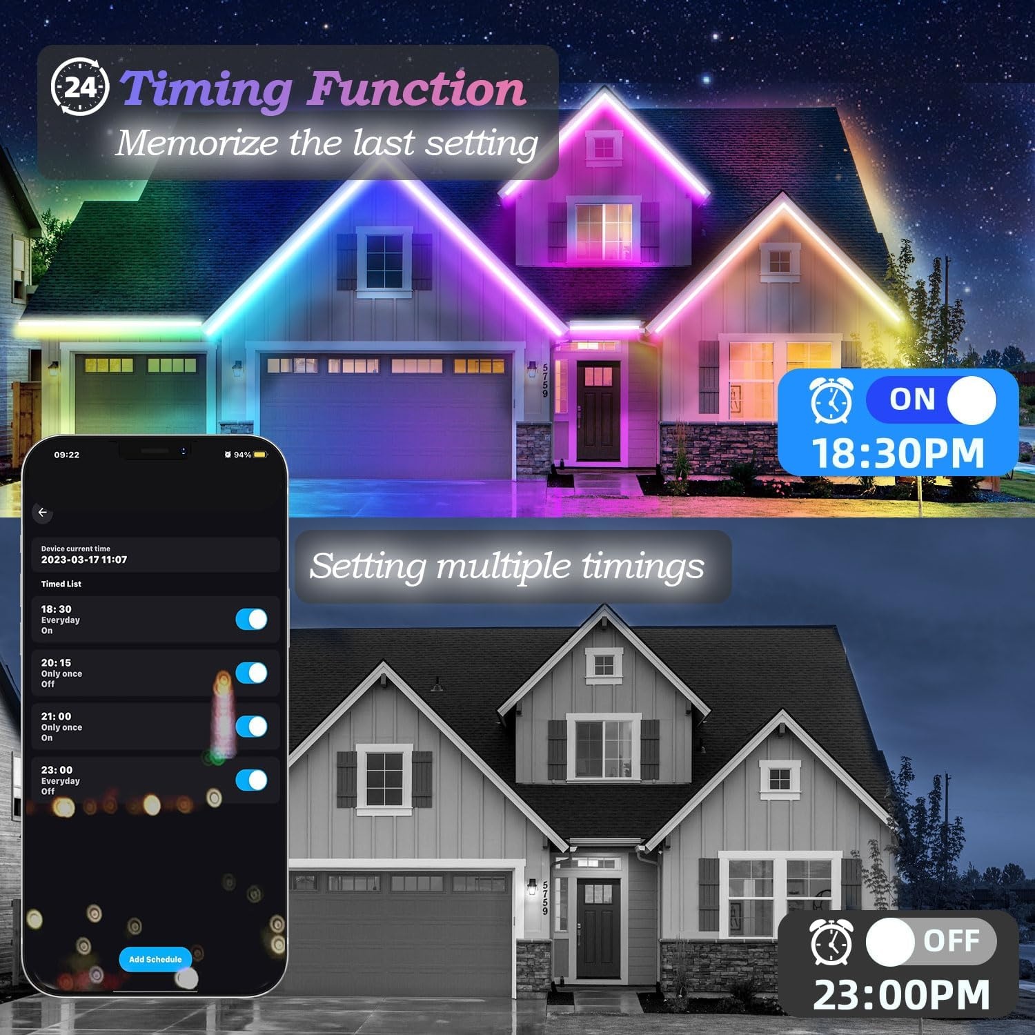 20m Waterdichte LED-strip RGB+IC (Buiten/Binnen) - DIY Effecten & App Bediening - 29% Korting