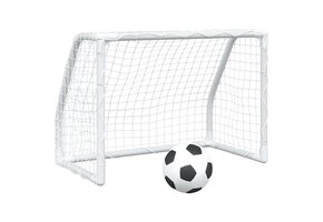 Kindervoetbaldoelen 2 st met bal - Metaal Wit (66% Korting)