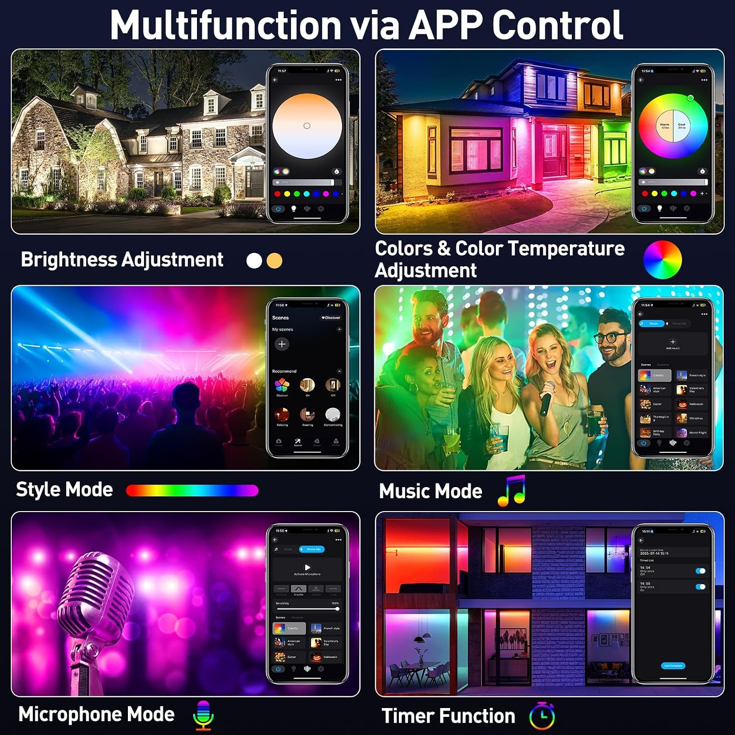 LED Buitenstraler 100W RGB (4 Stuks) - WiFi/App Bediening