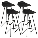 VidaXL Barkrukken Set - 4x Leer Zwart - 35% Korting