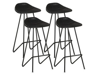 VidaXL Barkrukken Set - 4x Leer Zwart - 35% Korting