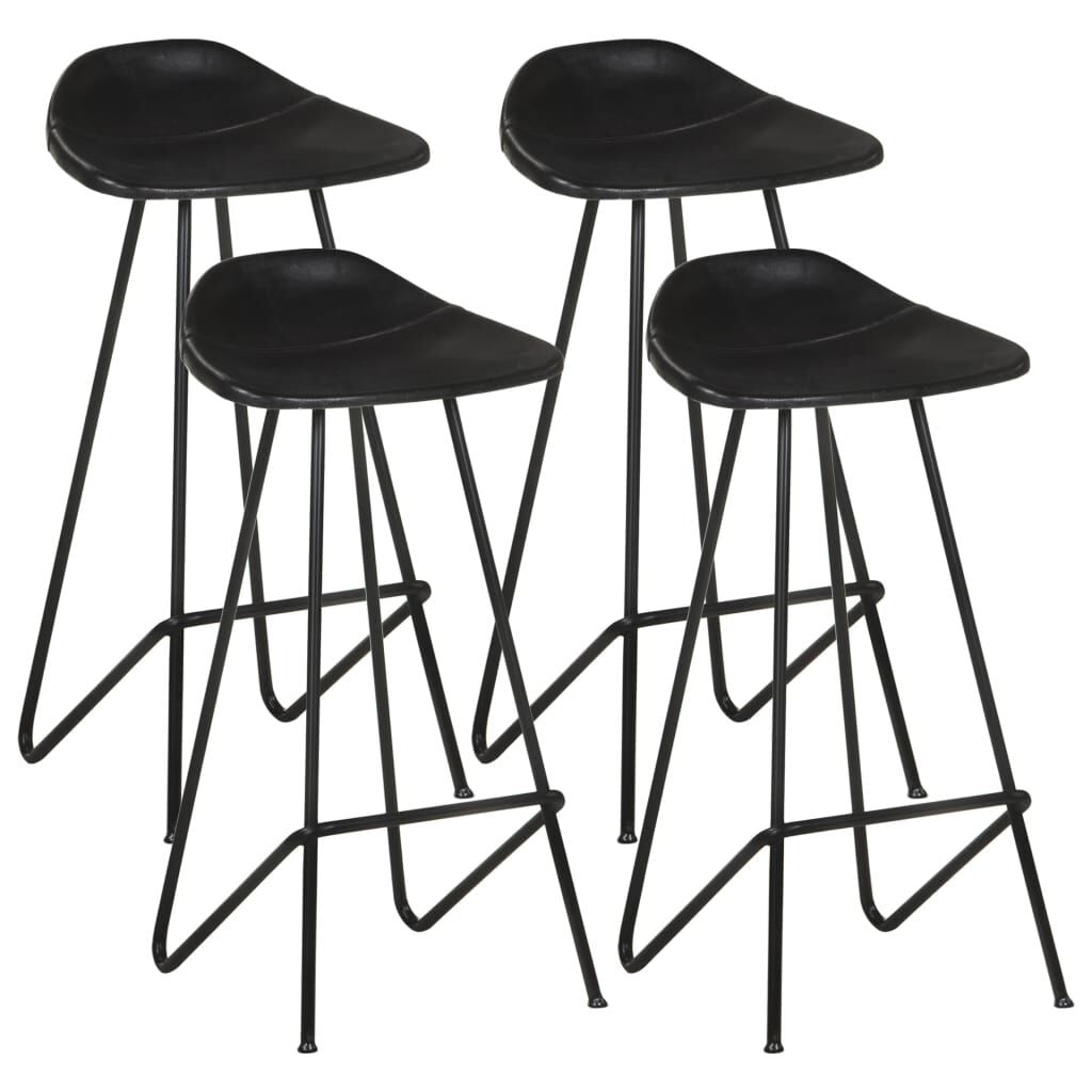 VidaXL Barkrukken Set - 4x Leer Zwart - 35% Korting
