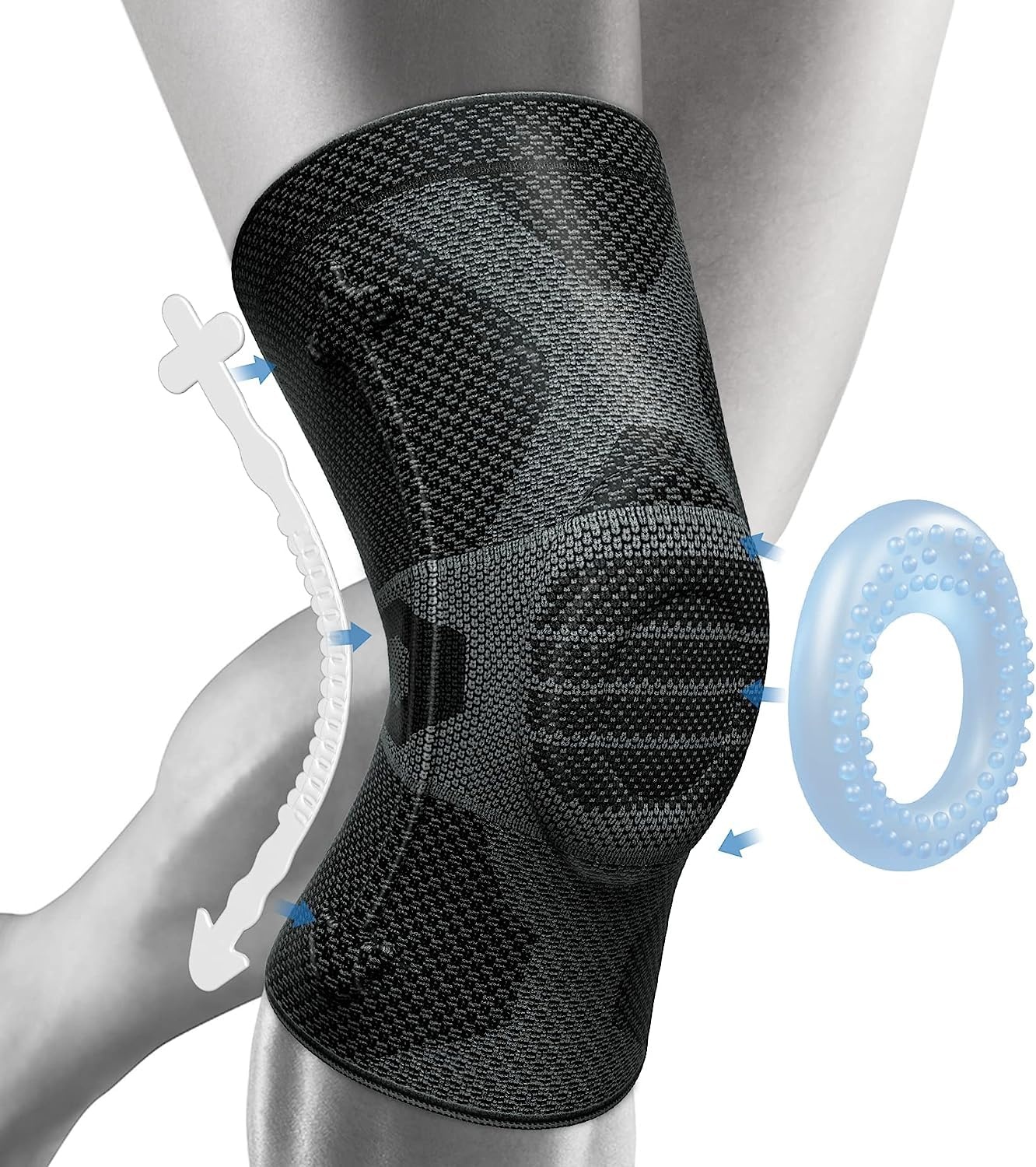 Kniebrace XL Donkergrijs - Medische Kwaliteit met Korting (58%)