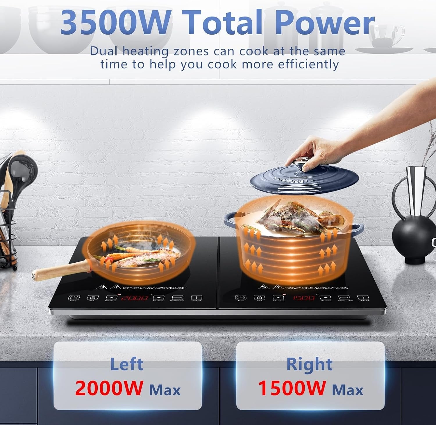 Dubbele Inductiekookplaat 3500W - 47% Korting!