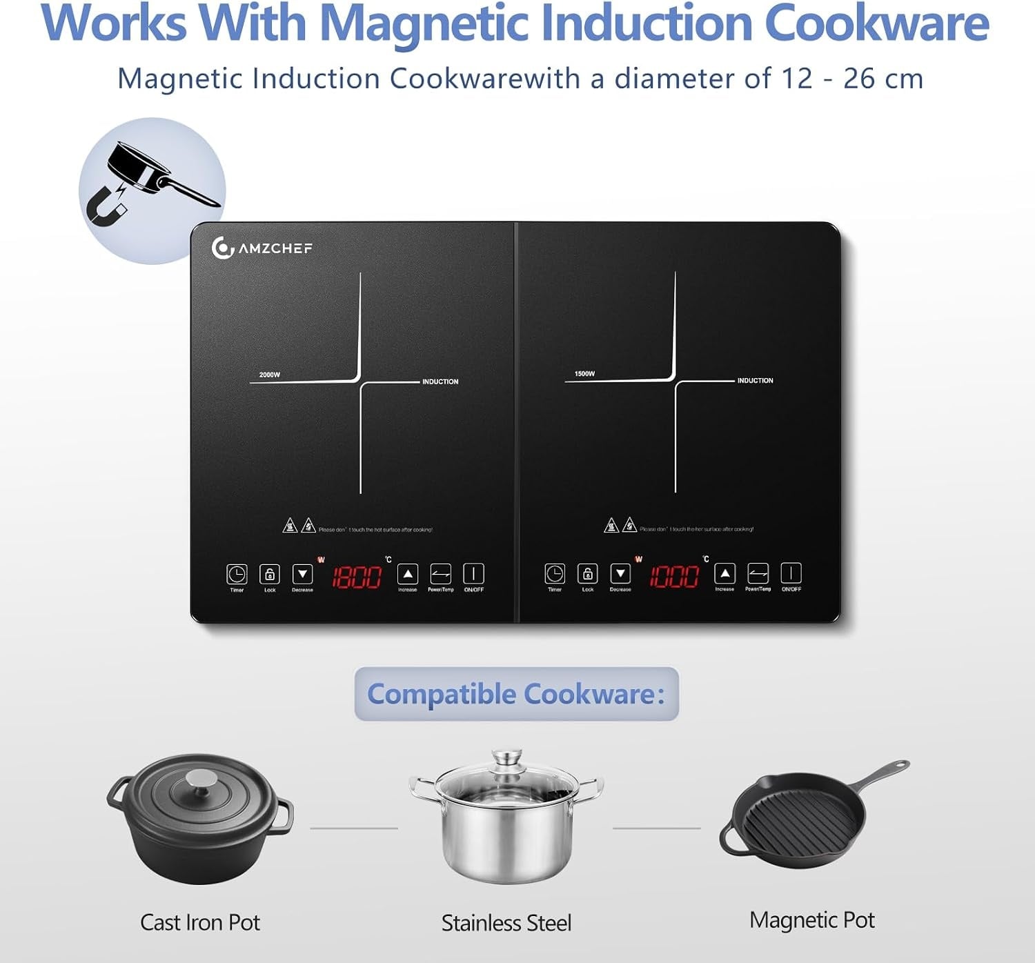 Dubbele Inductiekookplaat 3500W - 47% Korting!