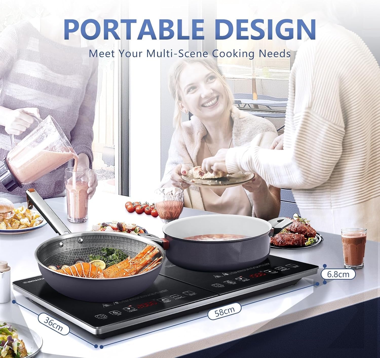 Dubbele Inductiekookplaat 3500W - 47% Korting!