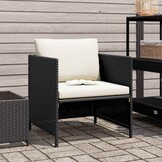 VidaXL Tuinbank Poly Rattan Zwart met Kussens - 34% Korting