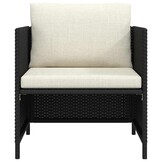 VidaXL Tuinbank Poly Rattan Zwart met Kussens - 34% Korting