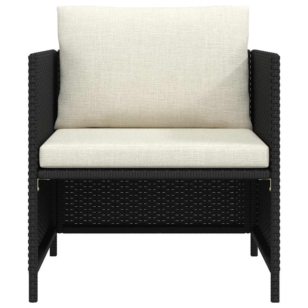 VidaXL Tuinbank Poly Rattan Zwart met Kussens - 34% Korting