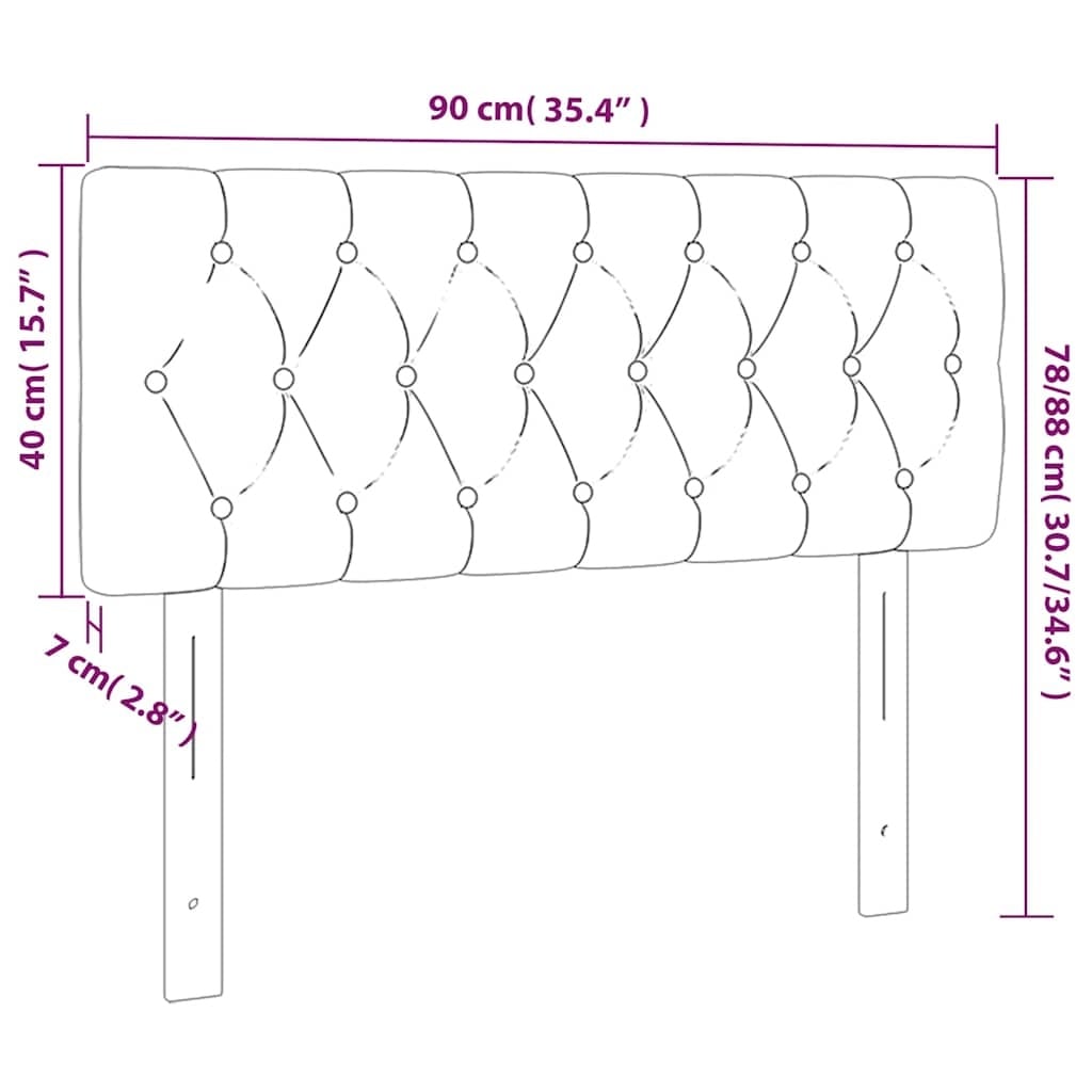 vidaXL Hoofdbord Zwart Stof 90x7x78/88 cm - 59% Korting