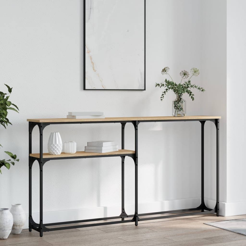 vidaXL Wandtafel 145x22,5x75 cm bewerkt hout sonoma eikenkleurig