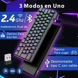 Gaming Toetsenbord RK61 Spaans QWERTY - 60% Mechanisch, RGB, Blauw Switches | 57% Korting