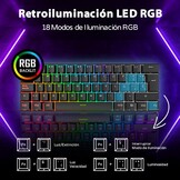 Gaming Toetsenbord RK61 Spaans QWERTY - 60% Mechanisch, RGB, Blauw Switches | 57% Korting