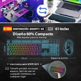 Gaming Toetsenbord RK61 Spaans QWERTY - 60% Mechanisch, RGB, Blauw Switches | 57% Korting