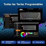 Gaming Toetsenbord RK61 Spaans QWERTY - 60% Mechanisch, RGB, Blauw Switches | 57% Korting