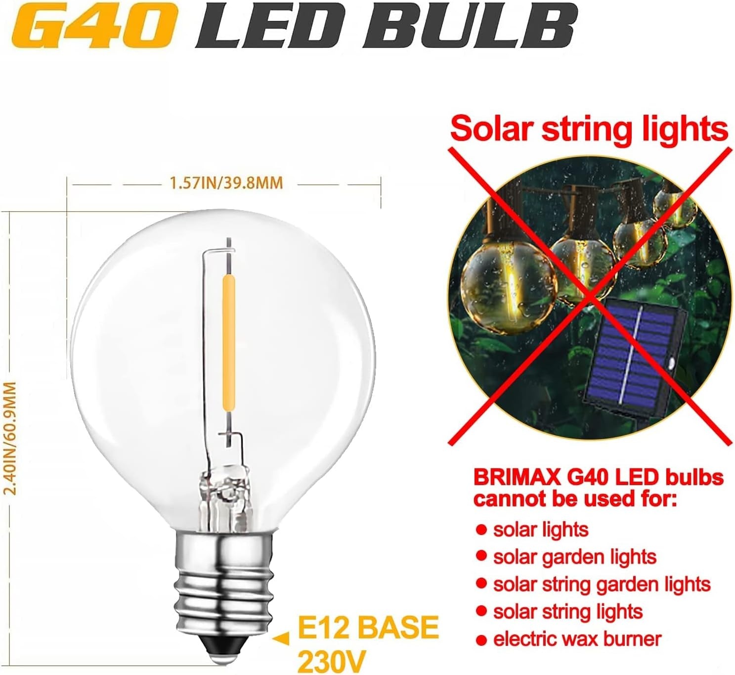 BRIMAX G40 LED Lampen (25 stuks) - E12 fitting, Warm Wit, 33% Korting