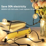 BRIMAX G40 LED Lampen (25 stuks) - E12 fitting, Warm Wit, 33% Korting
