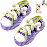 2x Hondenspeeltje Schoen Design met Touw Paars - 57% Korting!