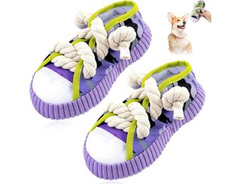Puppy Speelgoed Schoentjes - 2 Stuks met Piep - Paars - 34% Korting