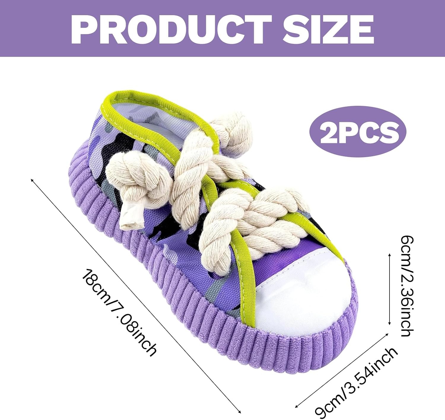 2x Hondenspeeltje Schoen Design met Touw Paars - 57% Korting!