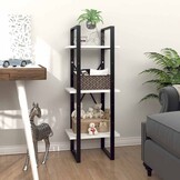 Boekenkast met 3 schappen, 40x30x105 cm, wit, 33% korting