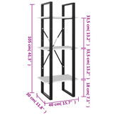 Boekenkast met 3 schappen, 40x30x105 cm, wit, 33% korting