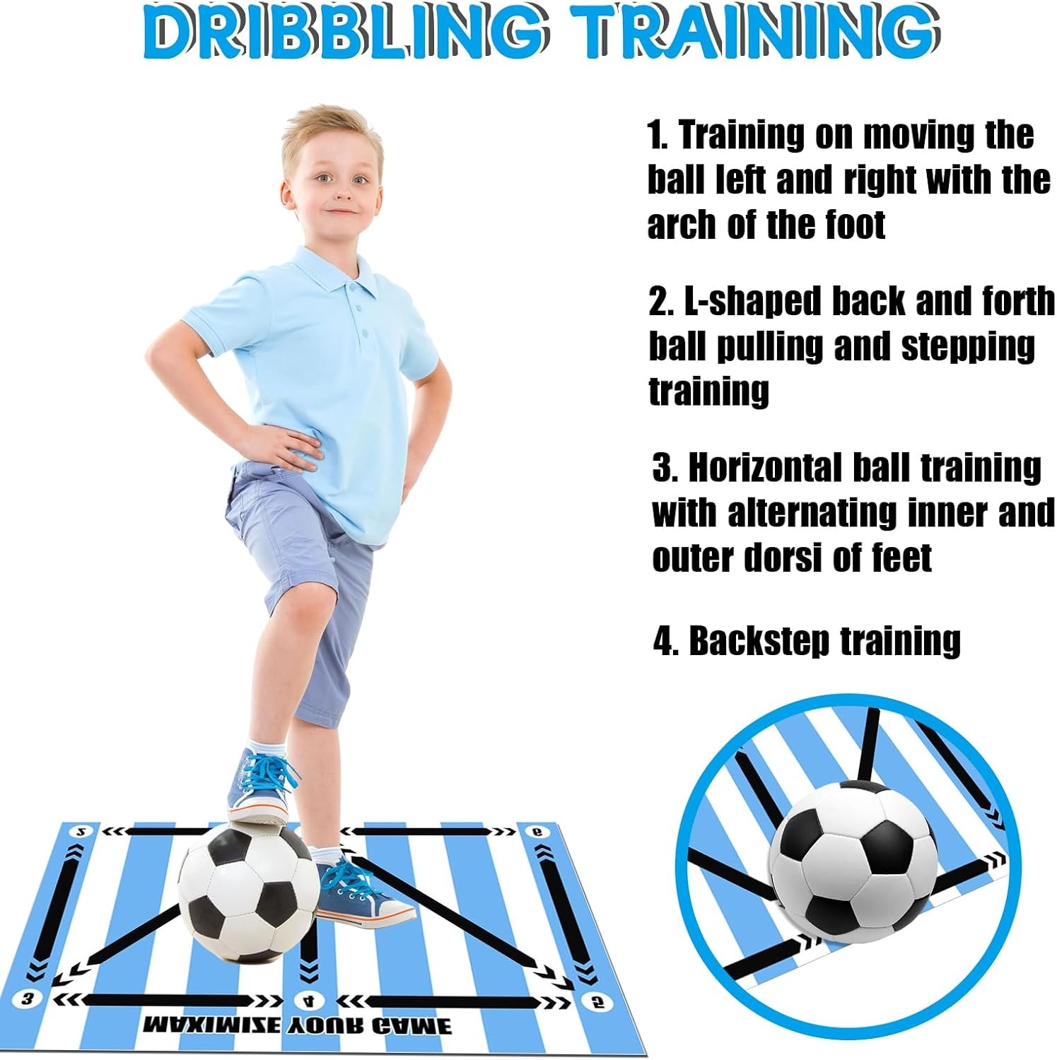 Voetbaltrainingsmat met 44% korting | Balcontrole & Dribbelen | 60x90 cm