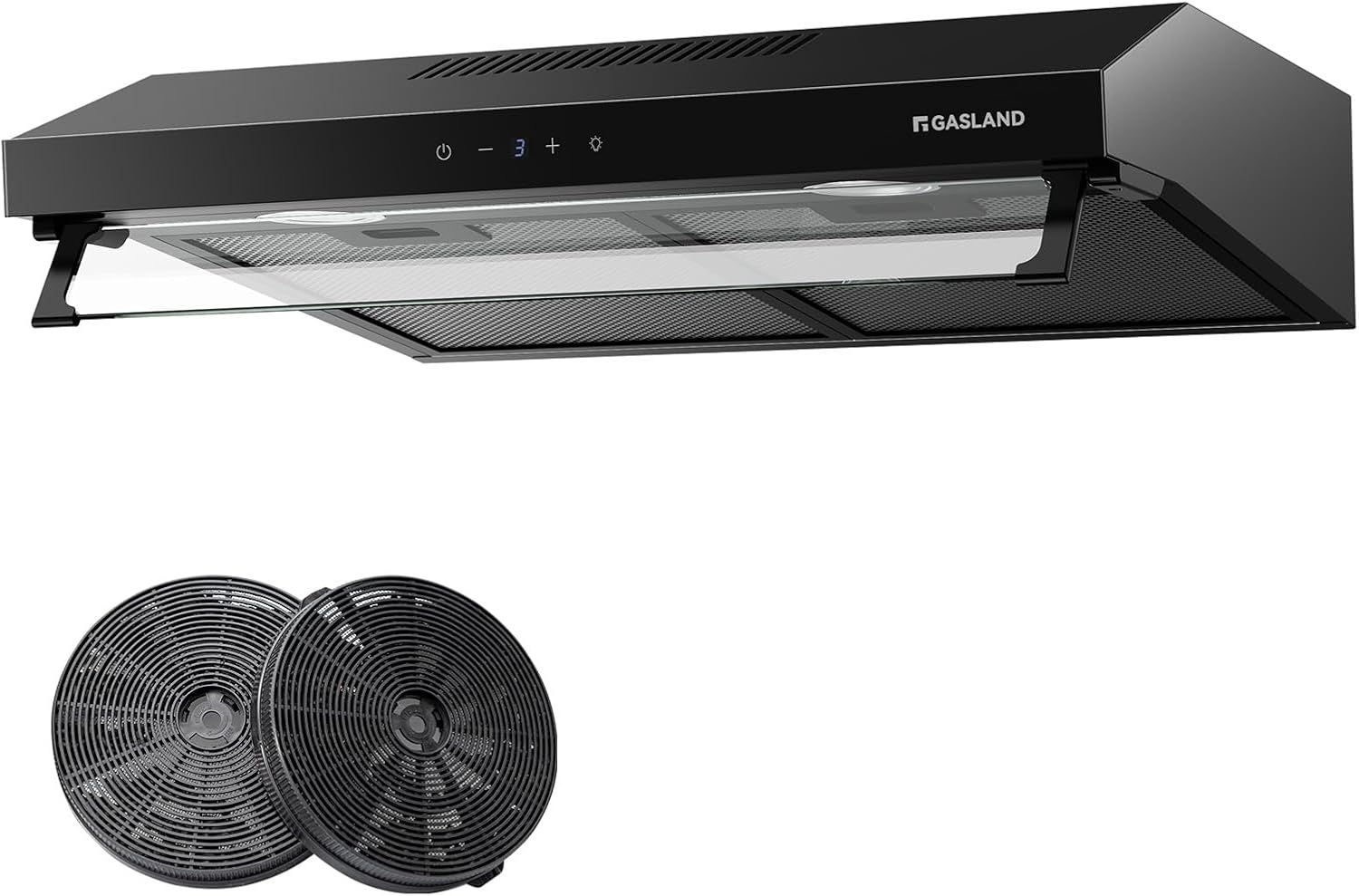 GASLAND UC60BS Afzuigkap 60cm - 333 m³/u - 3 standen - Zwart Metaal