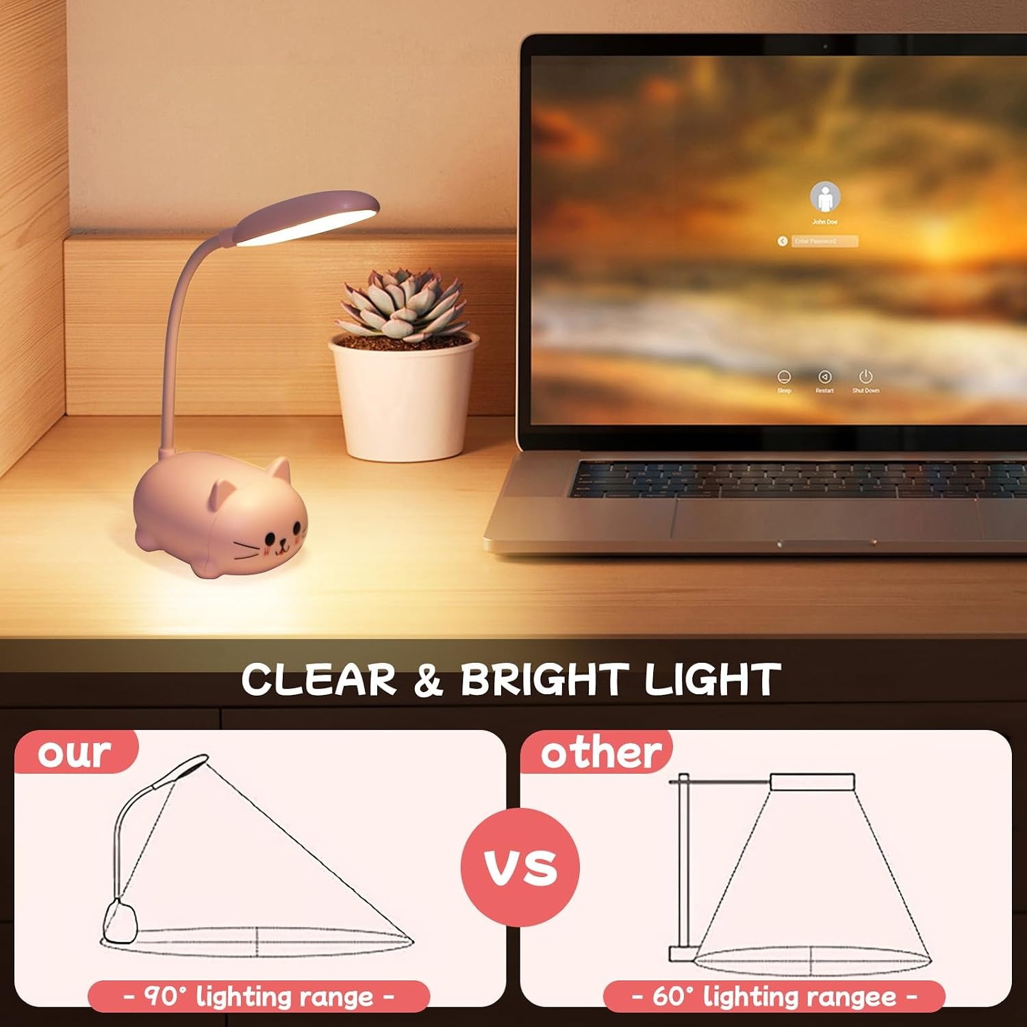 Mini LED Kat Tafellamp - Draagbaar & Oplaadbaar - 34% Korting