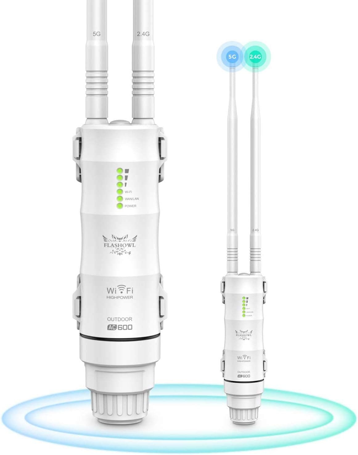 WiFi-repeater voor gebruik buitenshuis Wi-Fi Range Extender AC600 Wi-Fi-signaalversterker Weerbestendige WiFi-versterker 2.4G 5 GHz-antennes met high gain 600 Mbps WiFi-brug