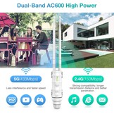 WiFi-repeater voor gebruik buitenshuis Wi-Fi Range Extender AC600 Wi-Fi-signaalversterker Weerbestendige WiFi-versterker 2.4G 5 GHz-antennes met high gain 600 Mbps WiFi-brug