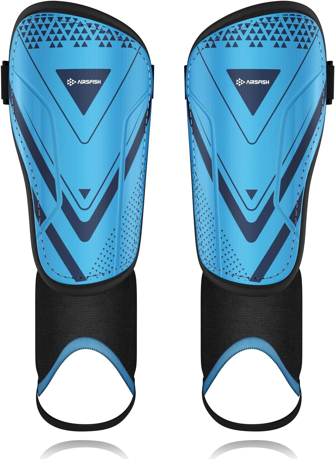 Upgraded Soccer Shin Guards Pads for Kids Youth Adults, CE Certified AirsFish Shin Guard Sleeves Protection Gear for Boys Girls Soccer Games EVA Cushion Reduce Shocks and Injuries