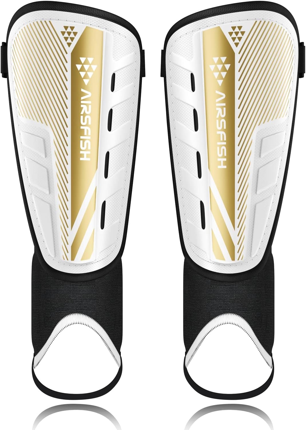 Upgraded Soccer Shin Guards Pads for Kids Youth Adults, CE Certified AirsFish Shin Guard Sleeves Protection Gear for Boys Girls Soccer Games EVA Cushion Reduce Shocks and Injuries