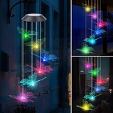 Windgong op zonne-energie, vlinder, kleurverandering, led, op zonne-energie, waterdicht, voor binnen en buiten, decoratie voor tuin, feest, terras, gazon, binnenplaats, veranda, terras