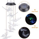 Windgong op zonne-energie, vlinder, kleurverandering, led, op zonne-energie, waterdicht, voor binnen en buiten, decoratie voor tuin, feest, terras, gazon, binnenplaats, veranda, terras