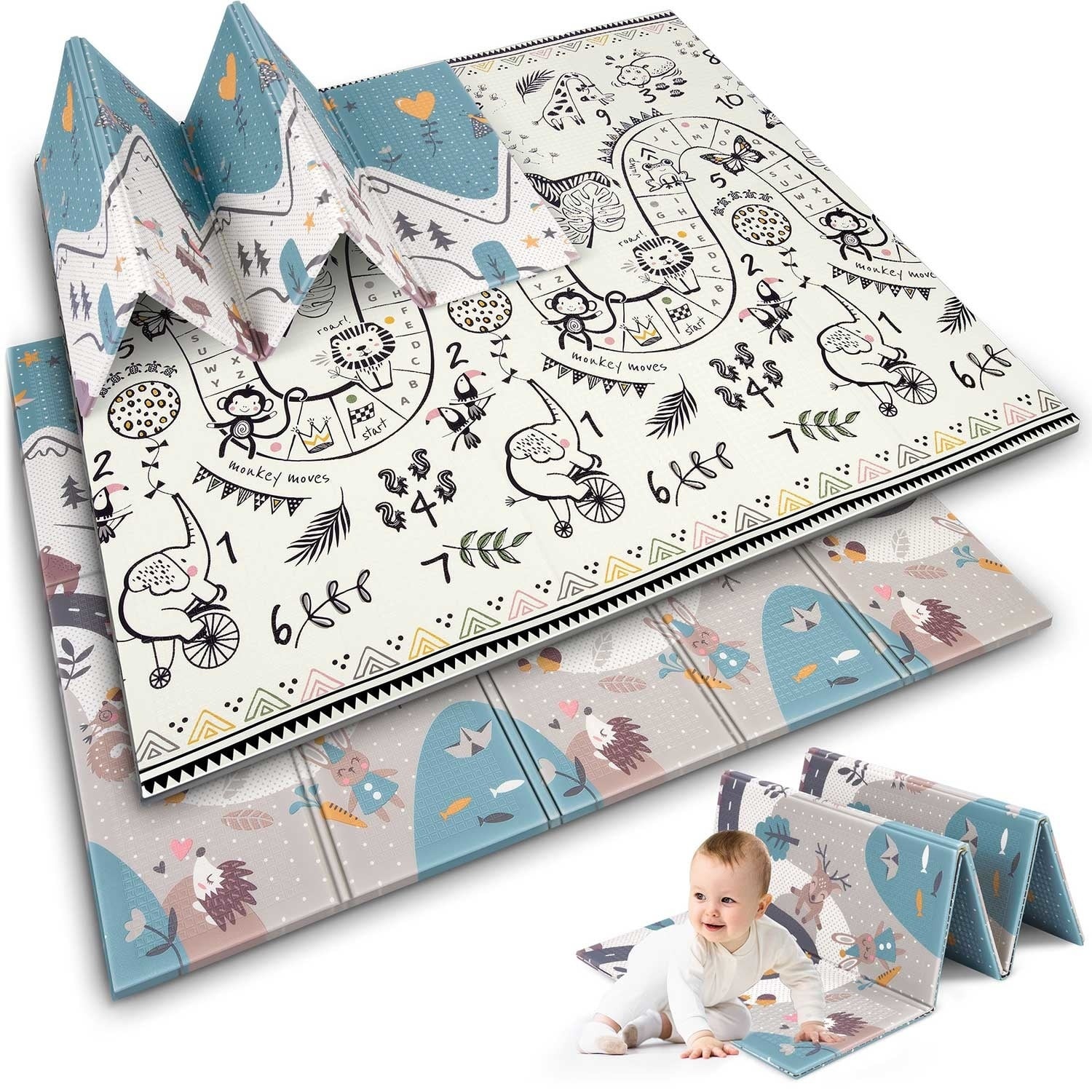 Baby Speelmat Opvouwbaar 200x180cm | Antislip | Thermisch Geïsoleerd