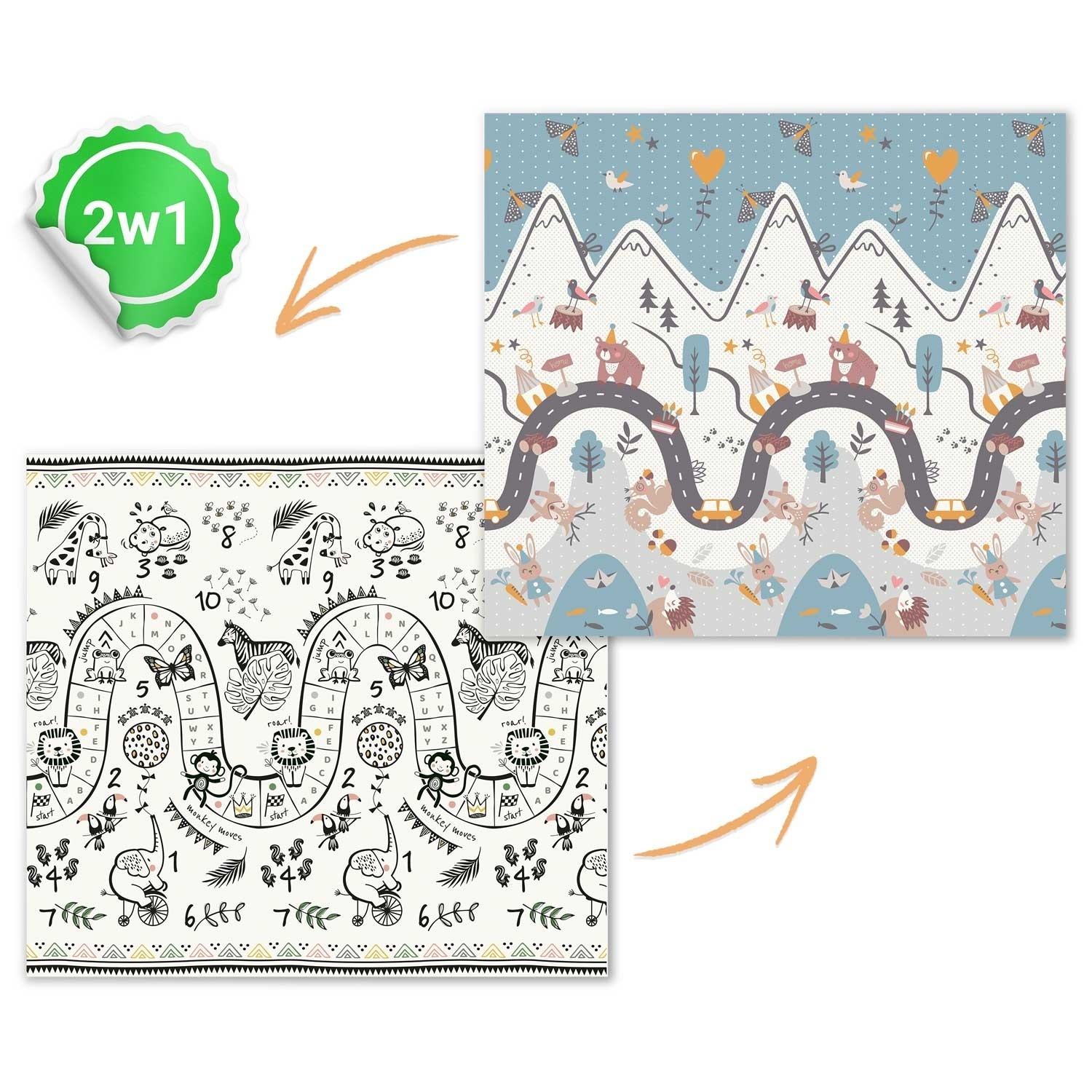 Baby Speelmat Opvouwbaar 200x180cm | Antislip | Thermisch Geïsoleerd
