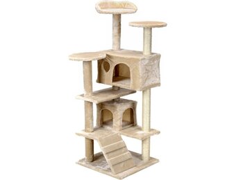 XXL Kattenboom Beige - 131cm Hoog | Met Ligplekken & Krabpalen (32% Korting)