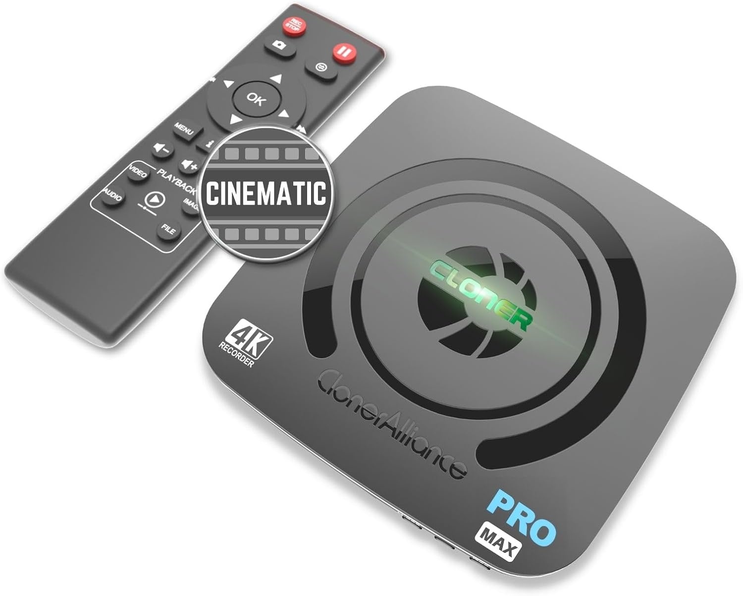 ClonerAlliance UHD Pro Max 4k Cinematic-FPS Videorecorder H.265/H.264 4K @ 60fps Passthrough HDMI Capture DVR
