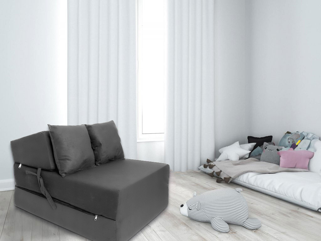 Opvouwbaar matras - logeermatras - 200x70x15 cm - antraciet