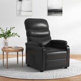 Verstelbare Kunstleren Fauteuil Zwart - 35% Korting!