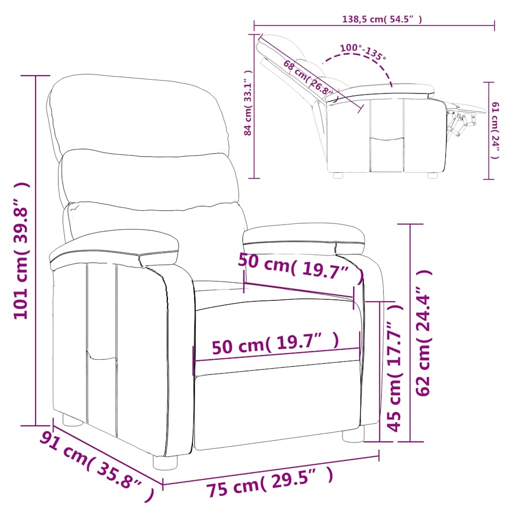 Verstelbare Kunstleren Fauteuil Zwart - 35% Korting!