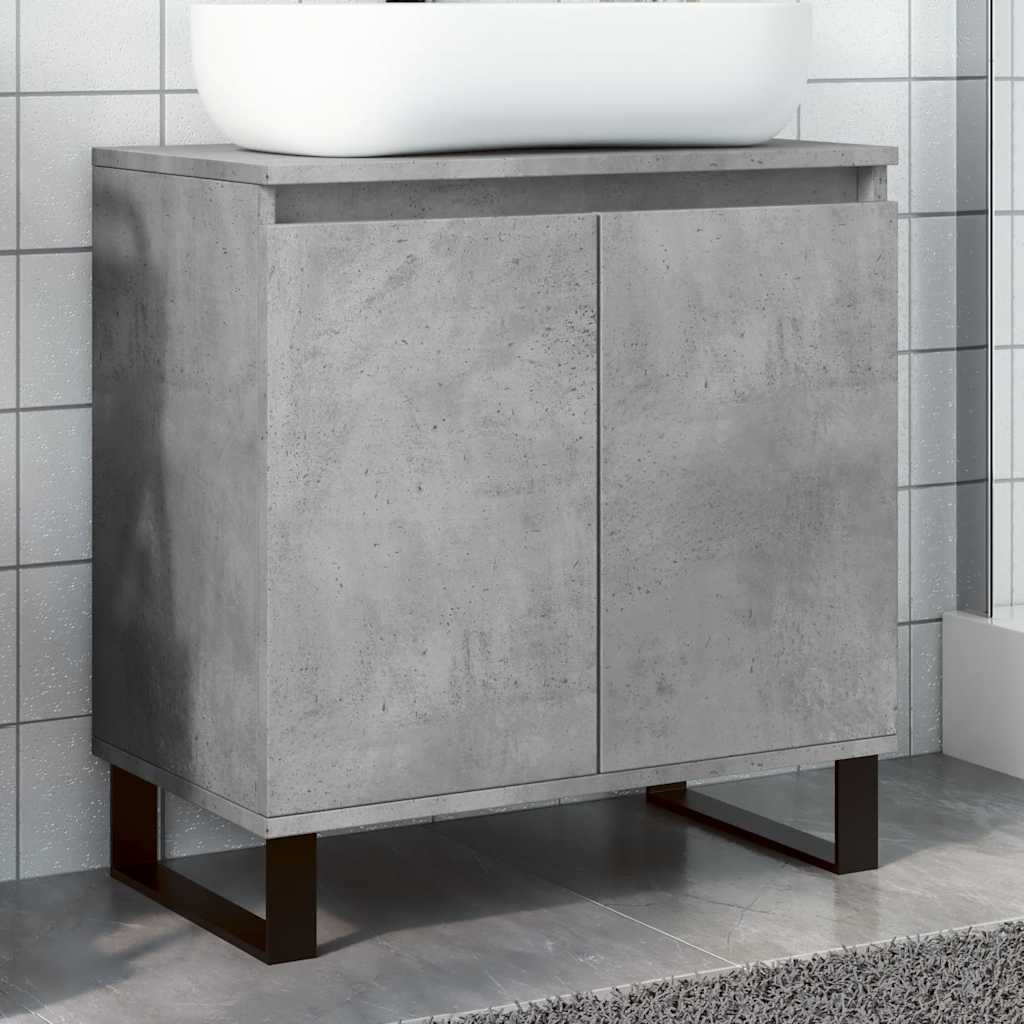 Badkamerkast 58x33x60cm Beton Grijs Bewerkt Hout - 34% Korting