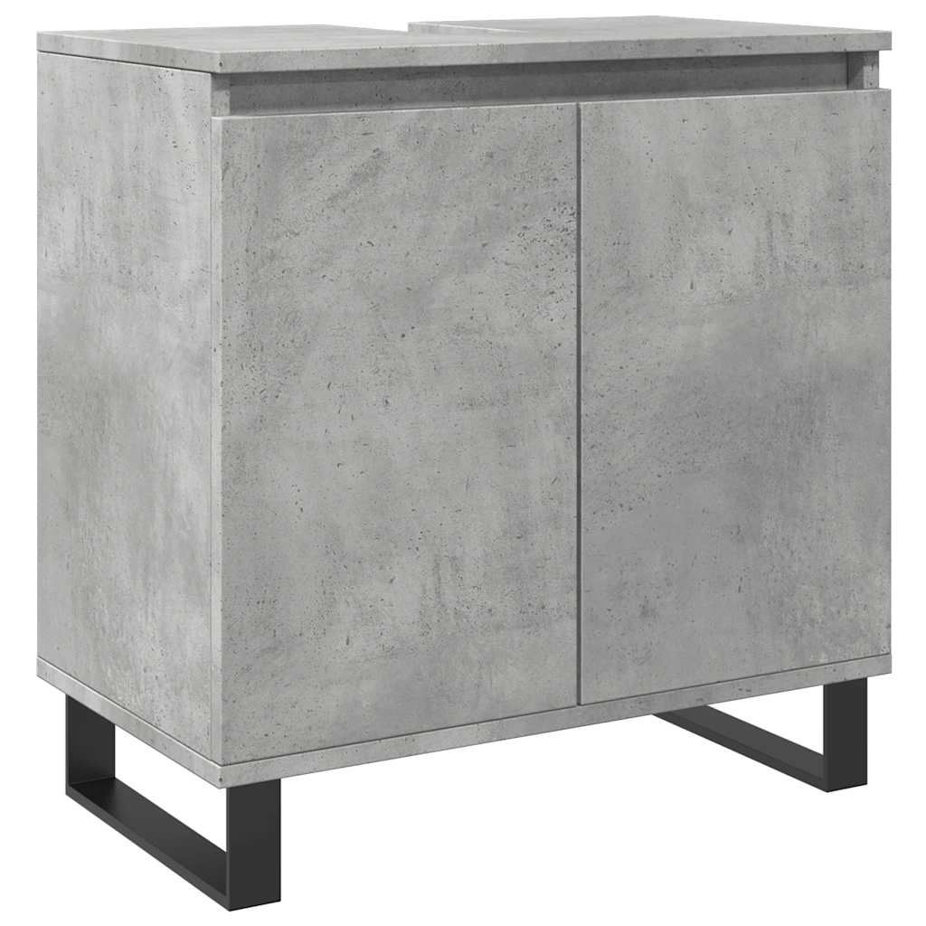 Badkamerkast 58x33x60cm Beton Grijs Bewerkt Hout - 34% Korting