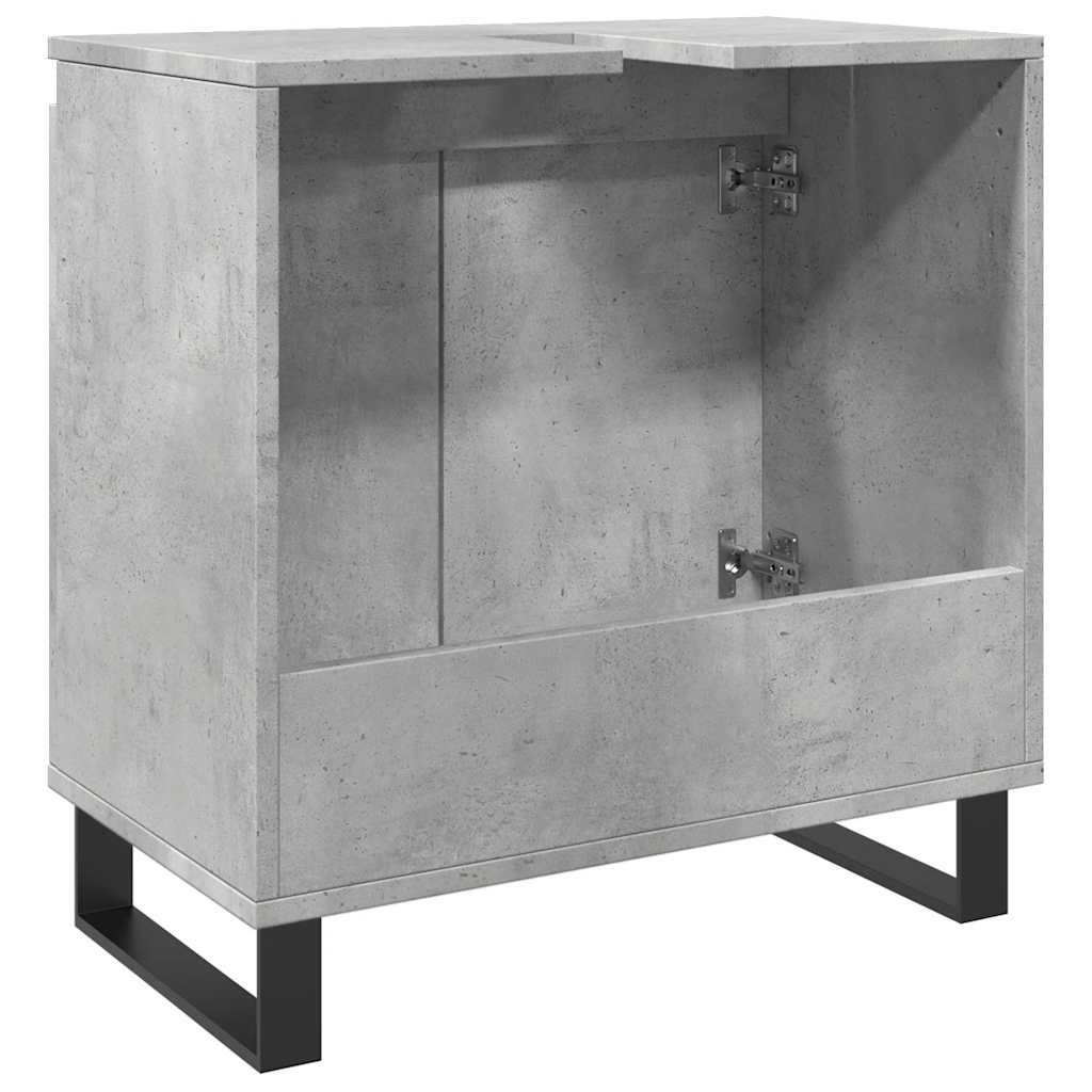 Badkamerkast 58x33x60cm Beton Grijs Bewerkt Hout - 34% Korting