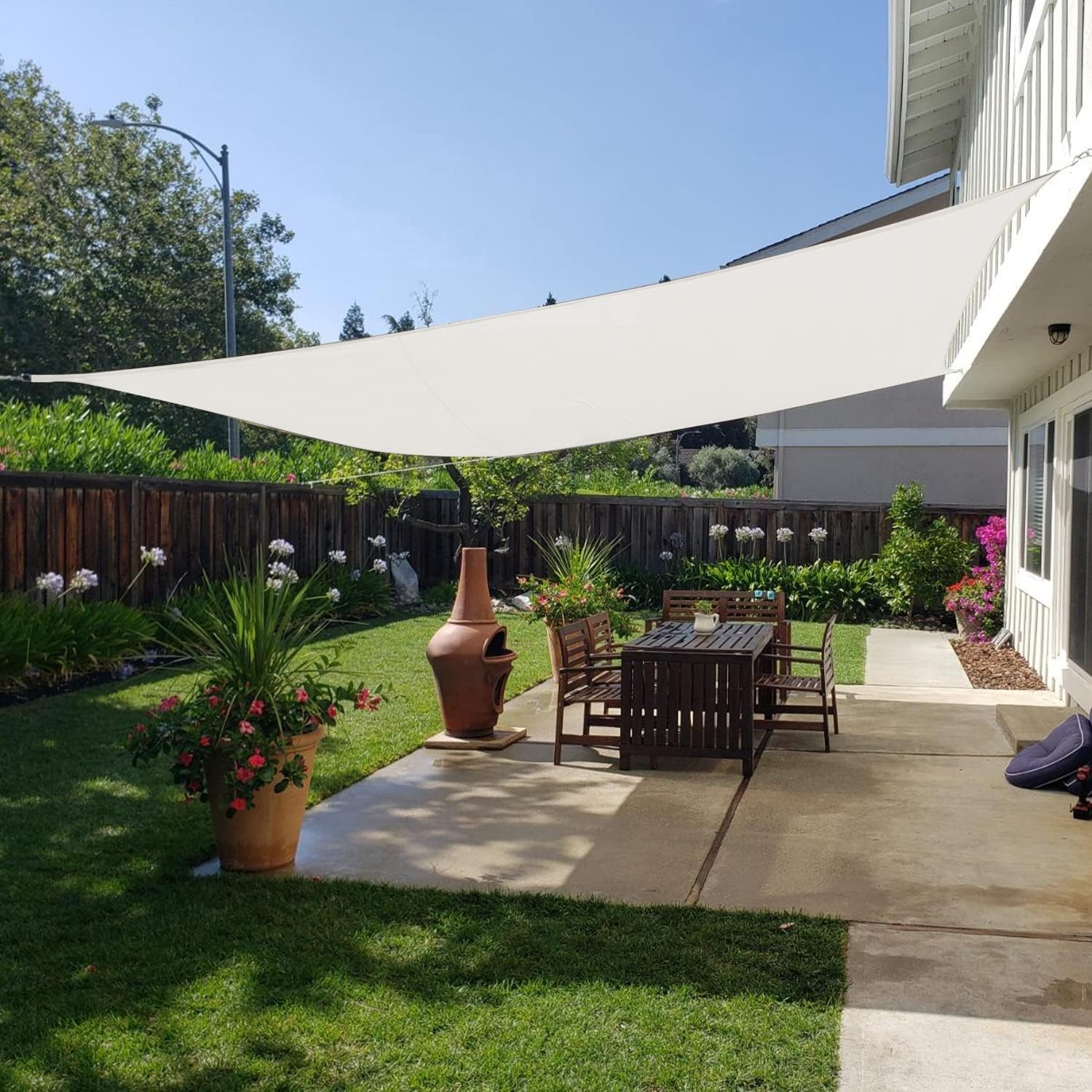 Zonnedoek Rechthoekig 4x5m PES Waterdicht 185g/m² | 96% UV-bescherming Windbescherming Grijs